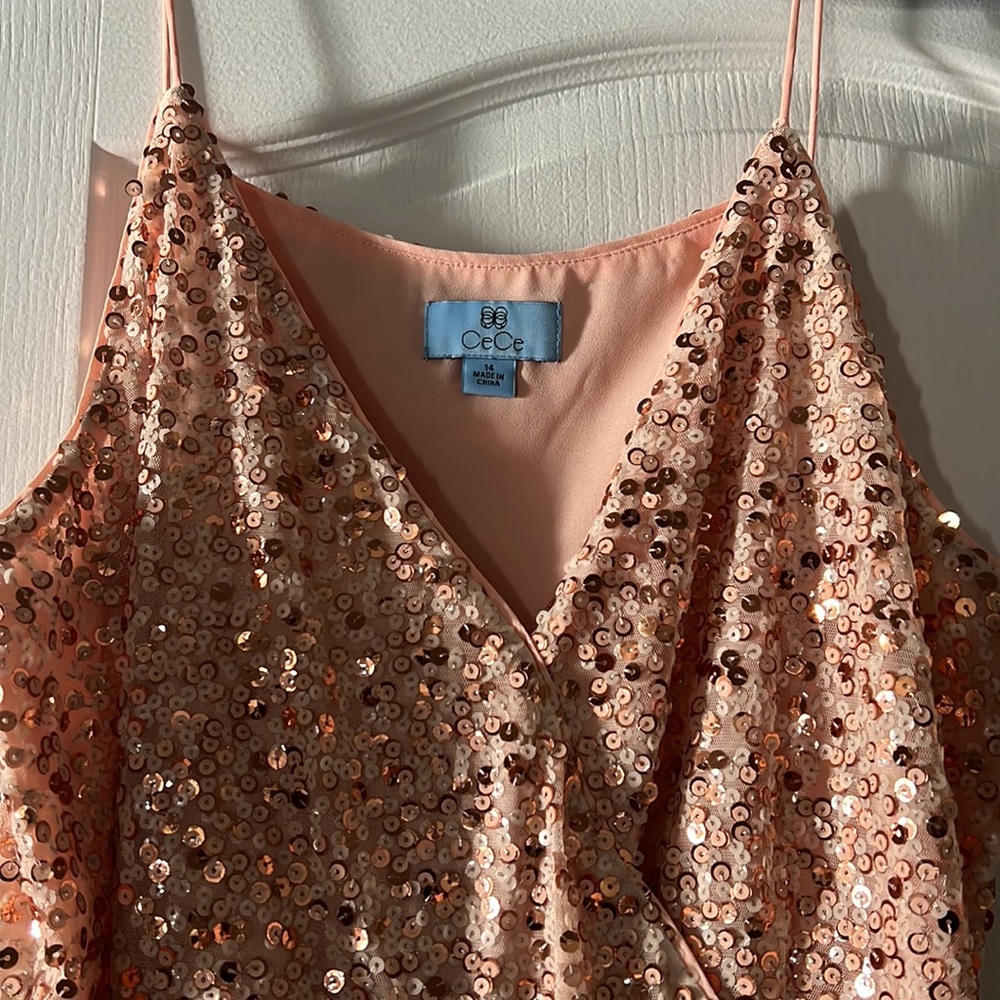 CeCe Peach sequin romper Size 14